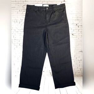 Social Standard by Sanctuary Black High Rise Crop Straight Jeans Size 16 NWT ins